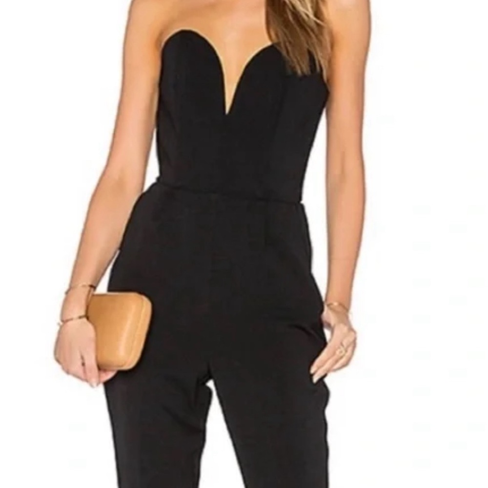 Amanda Uprichard Black Sleeveless Jumpsuit with V-Neckline